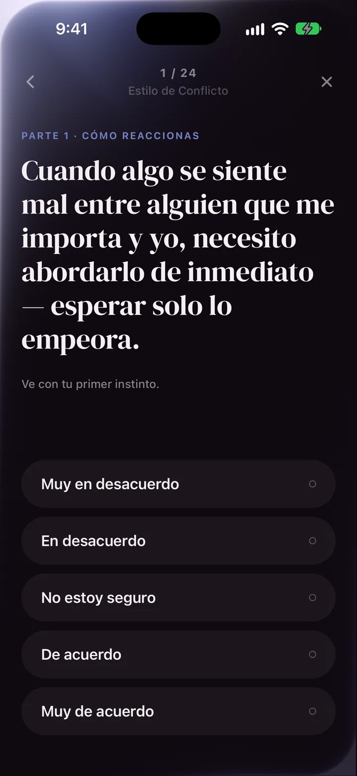 Una pantalla de resultado de LoveType