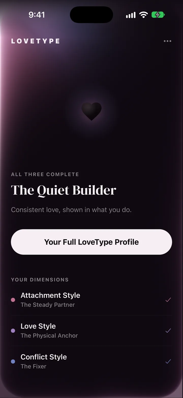 LoveType home: your three dimensions