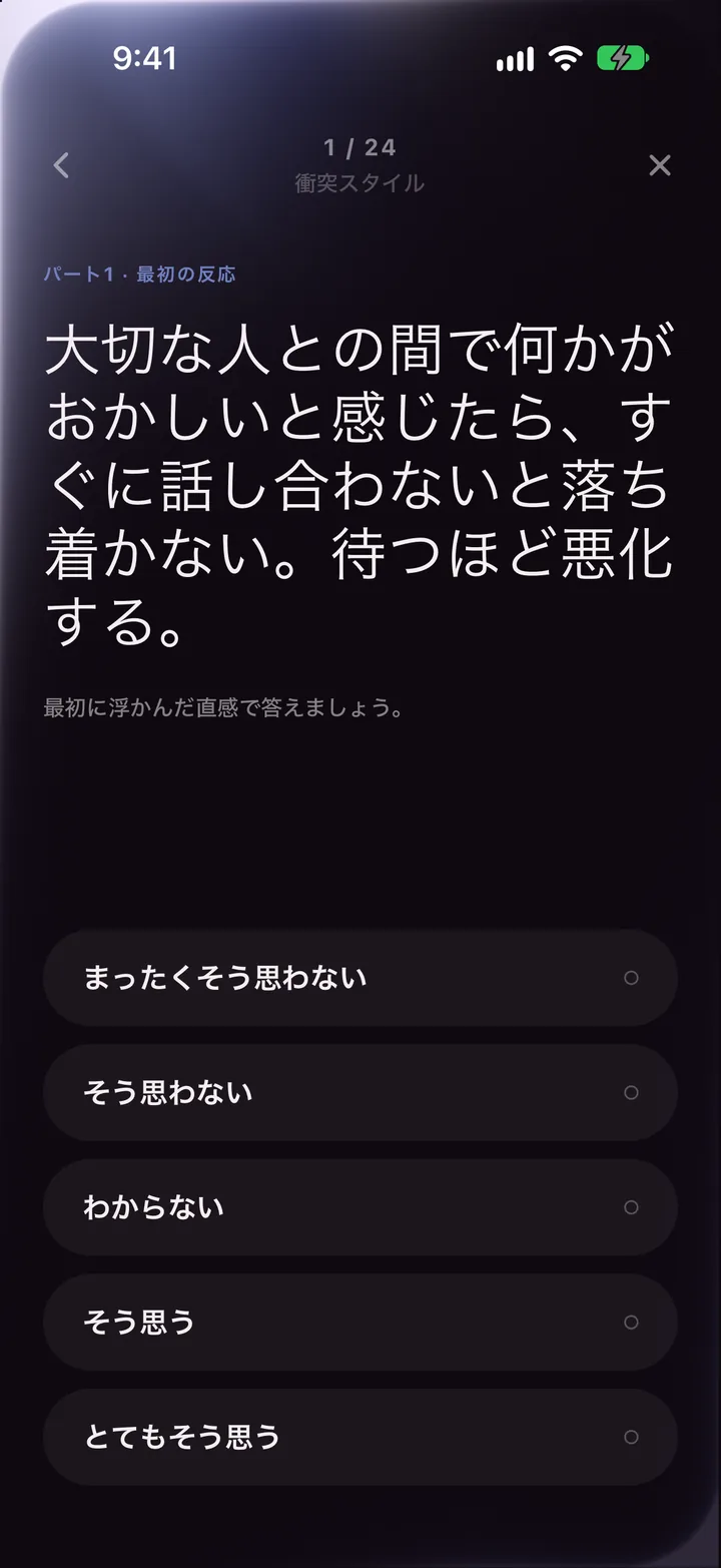 LoveTypeの診断結果画面