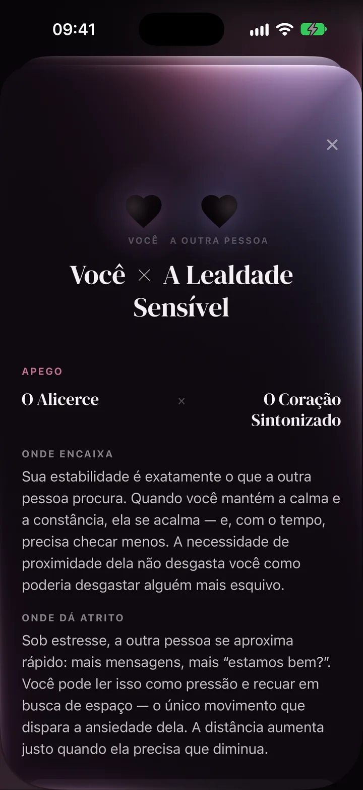 Comparação no LoveType