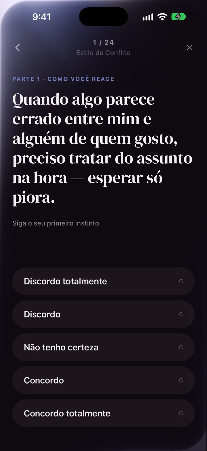 Uma tela de resultado do LoveType