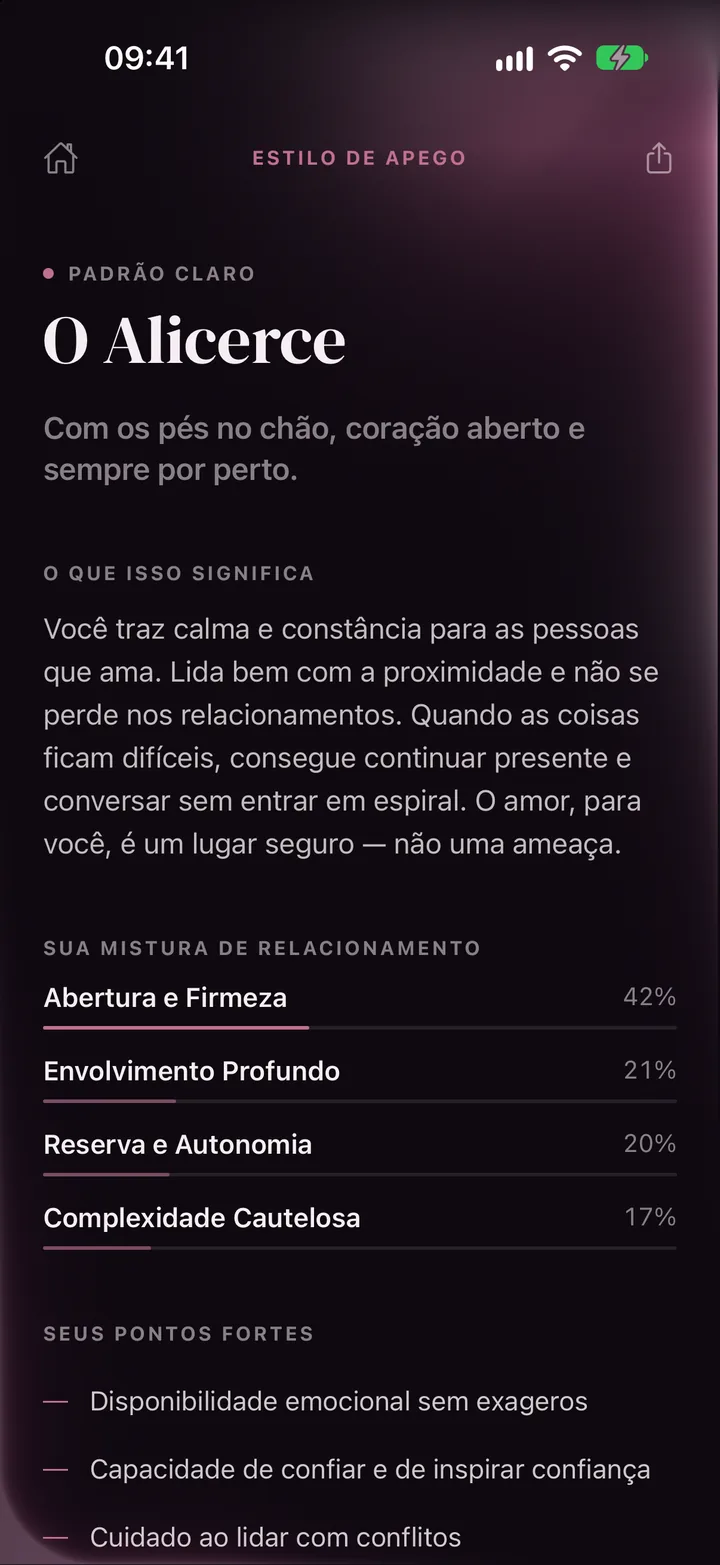 Uma tela de resultado do LoveType